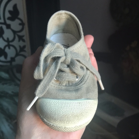 🇪🇸 ZARA BABY 4.5T Lace Up Green Khaki Canvas Shoes Unisex Toddler - Picture 3 of 12